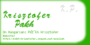 krisztofer pakh business card